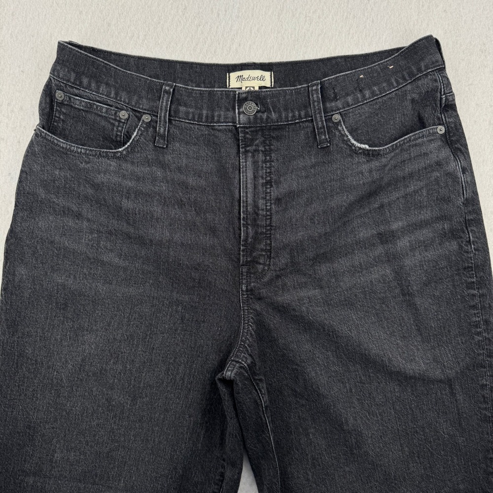 Madewell The Perfect Vintage Wide-Leg Crop Jean 33T(38x30) High Rise Black Denim